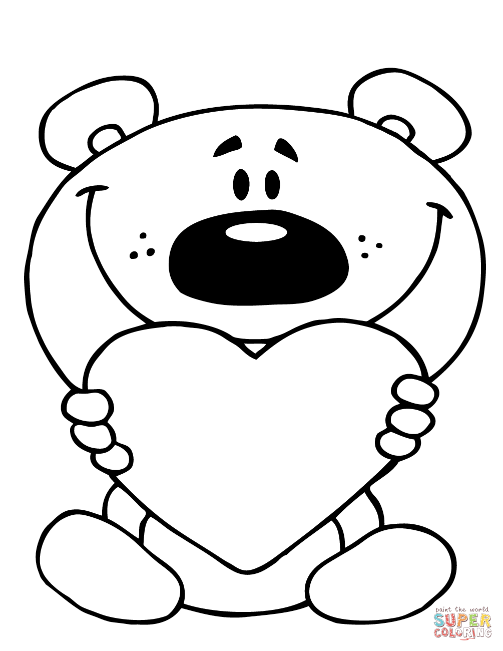Valentine Teddy Bear Coloring Pages