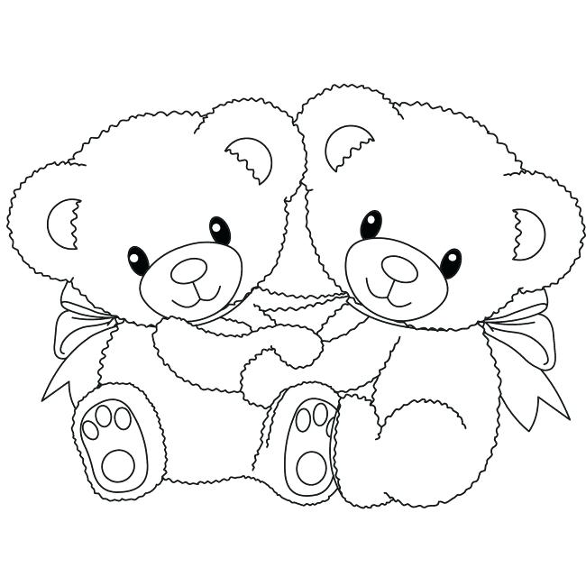 650x650 Teddy Bear Color Page Teddy Bear With A Flower Free Printable