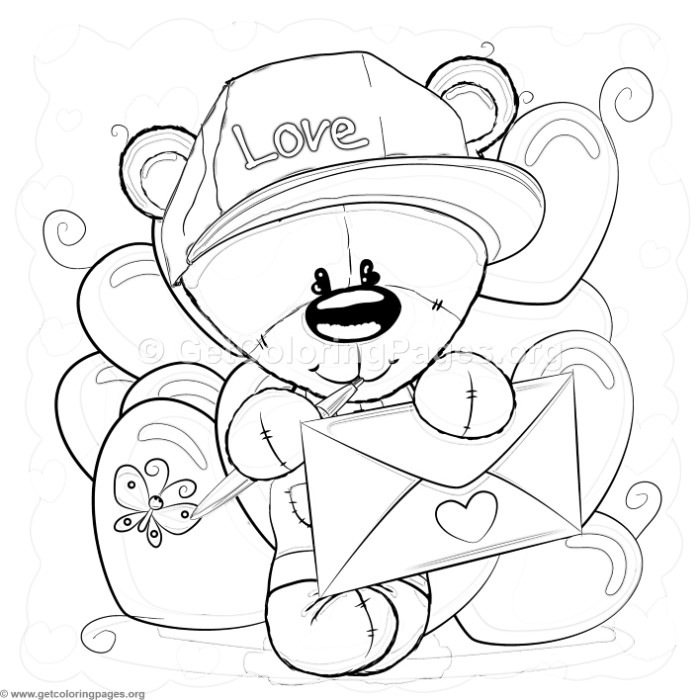 700x700 Valentine Teddy Bear Coloring Pages