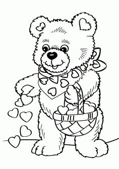 236x336 Valentines Day Bear Coloring Pages Copy Valentine