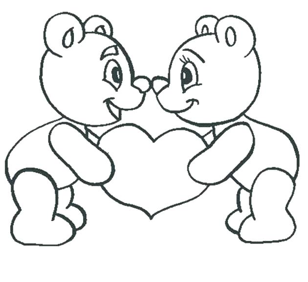 630x578 Coloring Pages Teddy Bears Valentine Teddy Bear Holding Rose