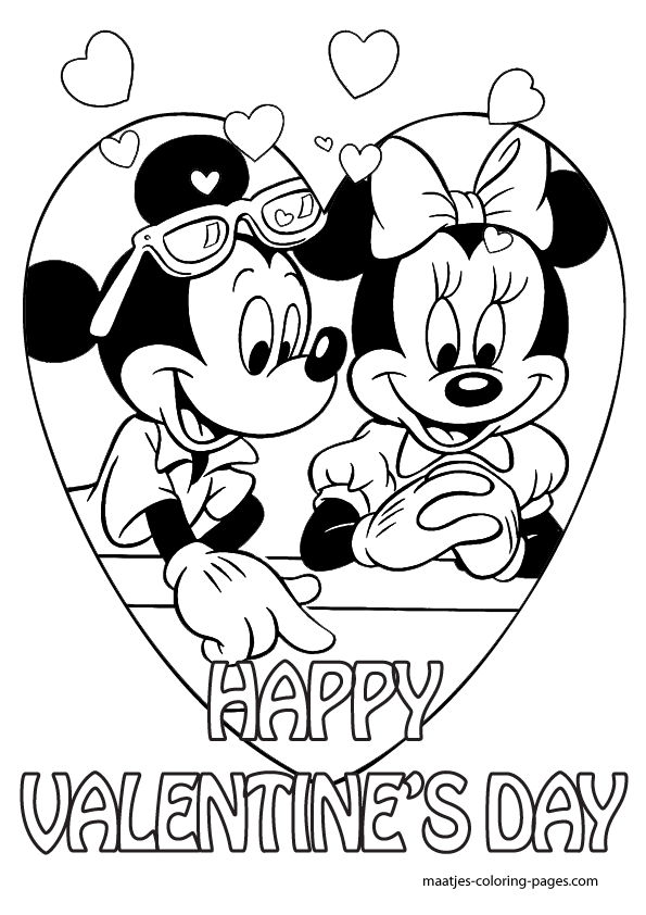 595x842 Best Photos Of Mickey Mouse Valentine Coloring Pages
