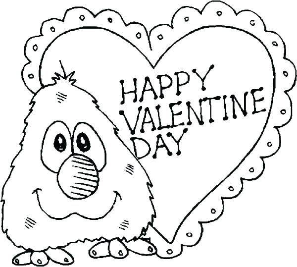 600x539 Printable Valentines Day Coloring Pages For Adults