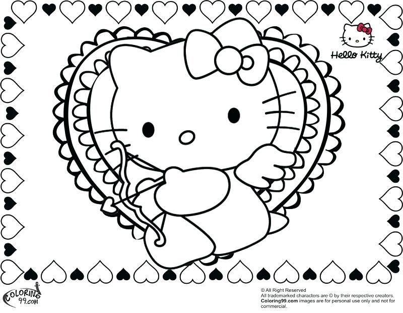 800x620 Valentine Coloring Pages Hello Kitty Valentines Day Coloring Pages
