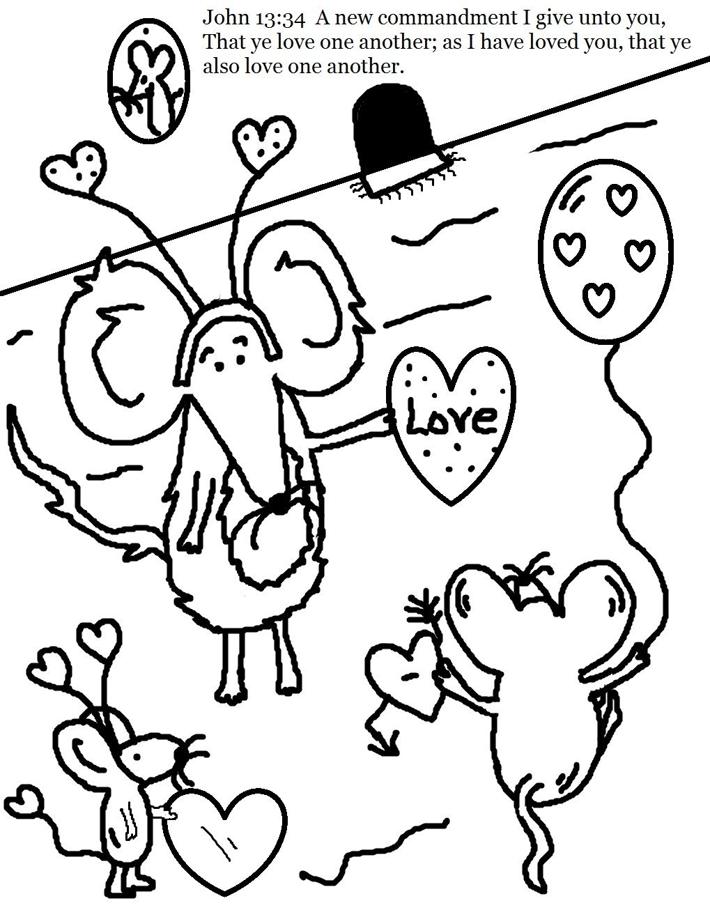 1019x1319 Valentine Mice John 1334 Coloring Page. Valentine's Day Stuff