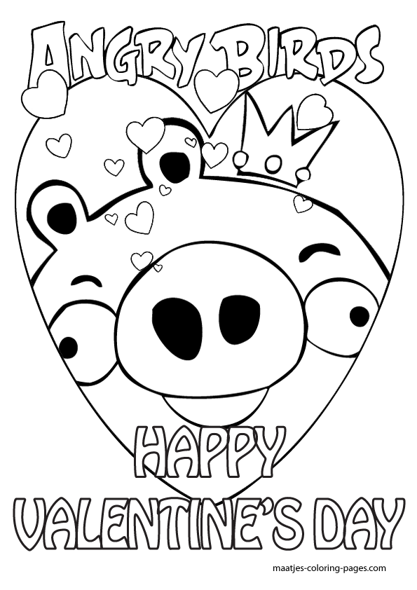 595x842 Angry Birds Valentine's Day Coloring Pages
