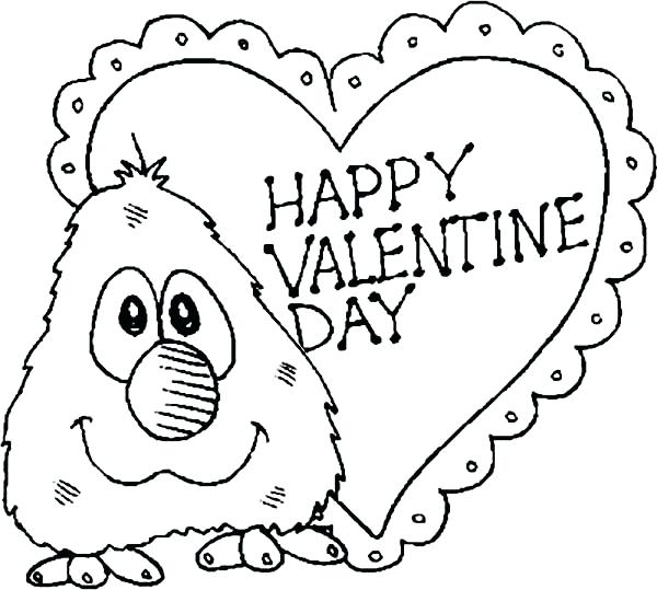 600x539 Valentines Day Coloring Pages For Preschool Valentine Day Coloring