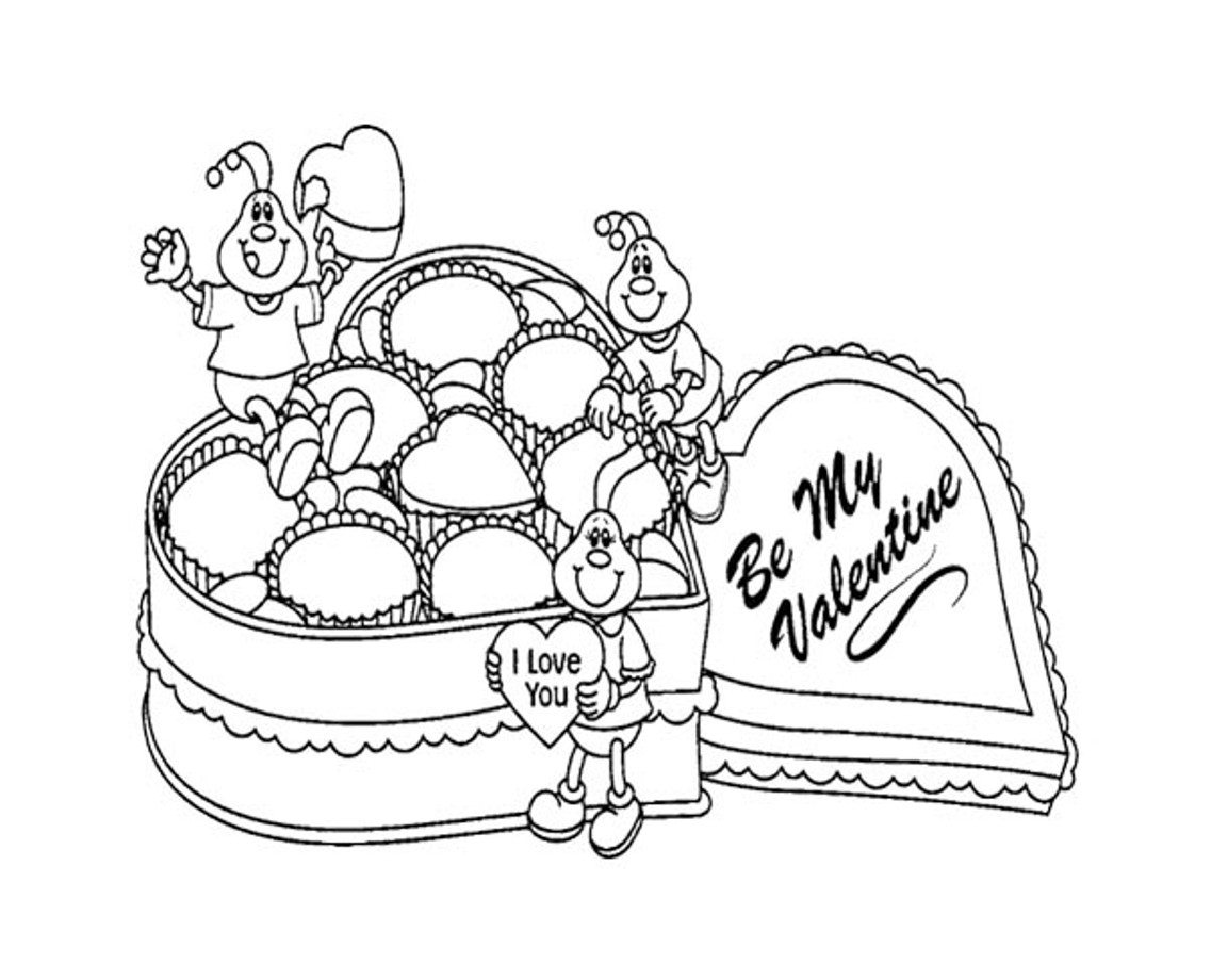 1153x920 Valentines Day Online Coloring Pages Chocolate For Valentines Day