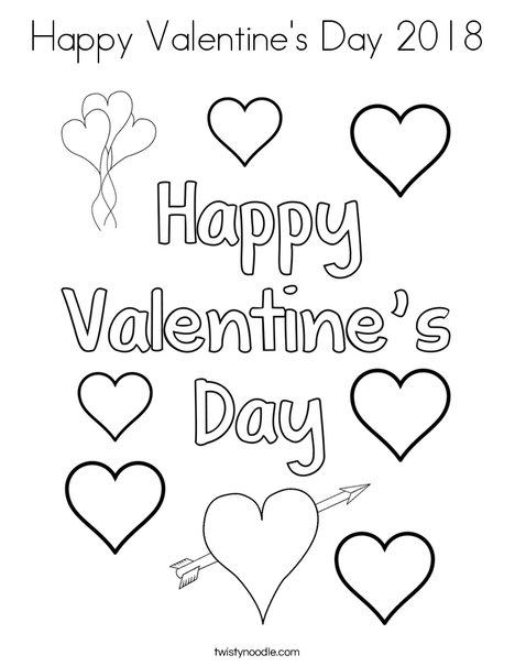 468x605 Happy Valentine's Day 2018 Coloring Page