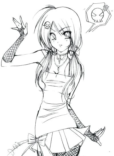 400x546 Girl Vampire Coloring Pages Emo Wolf Couple Emo Anime Girl
