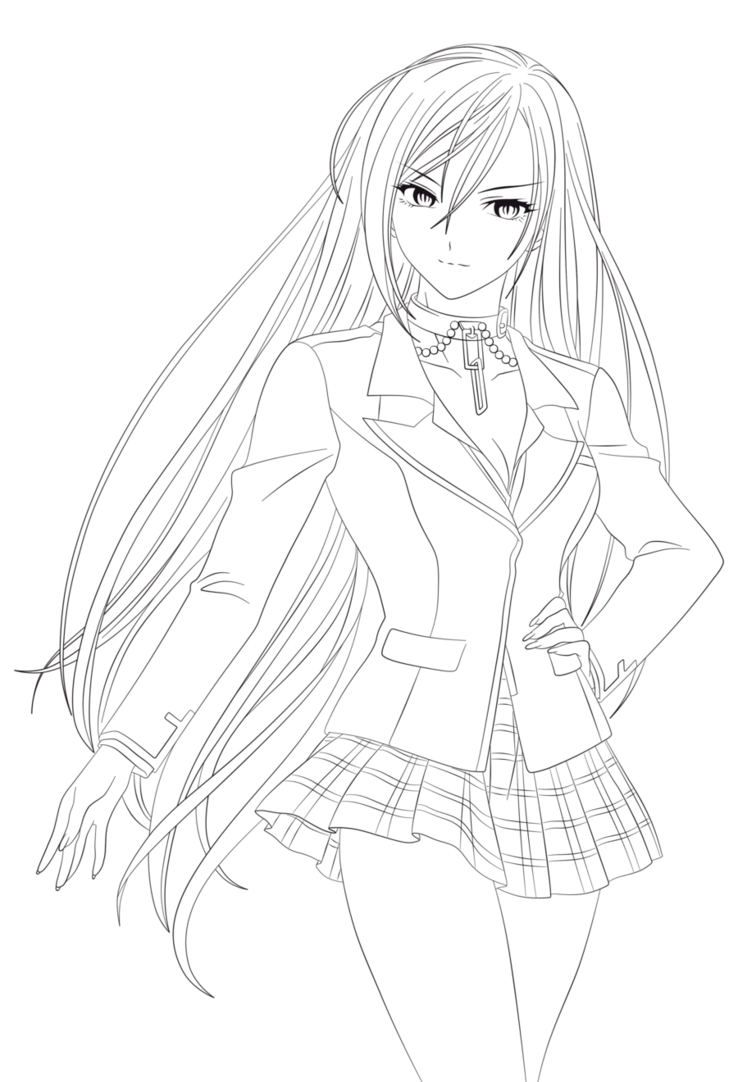 738x1082 Rosario Vampire Anime Coloring Pages