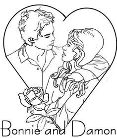 236x278 Stefan And Elena Vampire Diaries Coloring Pages Tv Coloring