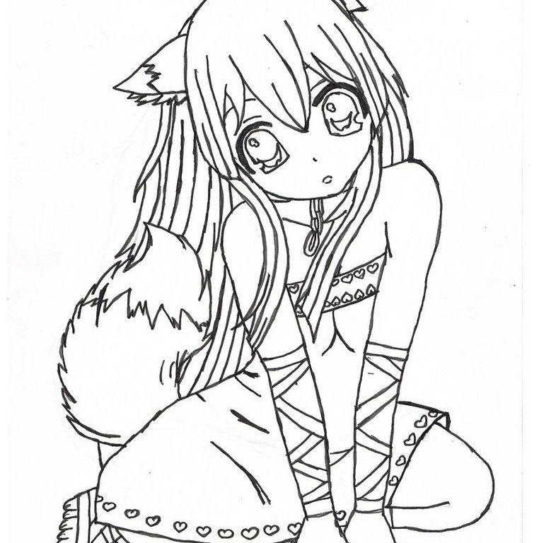 762x768 Anime Vampire Girl Coloring Pages