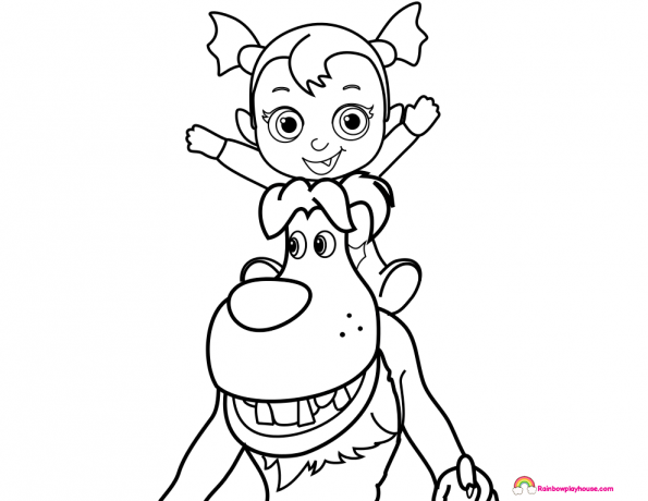 595x460 Vampirina Baby Nosy And Wolfie Coloring Page