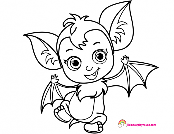 595x460 Baby Nosy Bat Vampirina Printable Coloring Page Cute Coloring