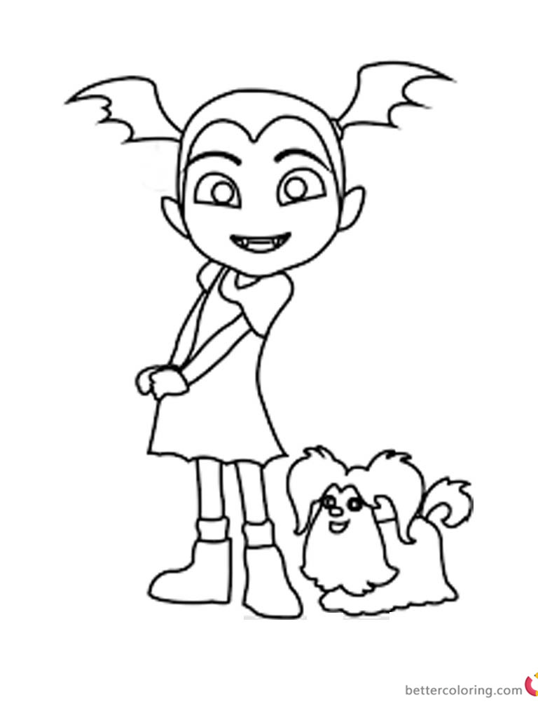768x1024 Vampirina Coloring Pages Vampirina And Wolfie Sketch