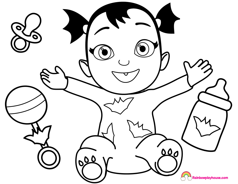 990x765 Baby Nosy Vampirina Printable Coloring Page