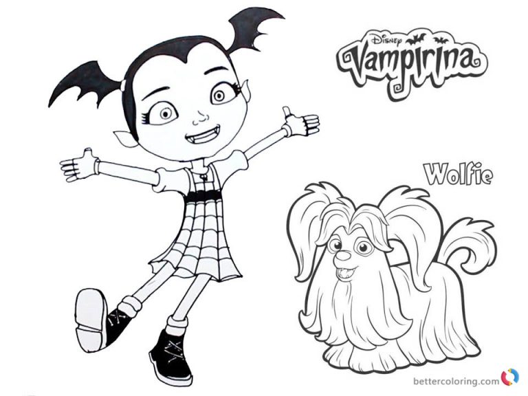 768x576 Coloring Pages Vampirina Copy And Wolfie