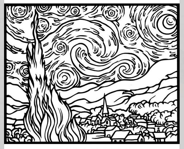 629x510 Best Van Gogh Coloring Book