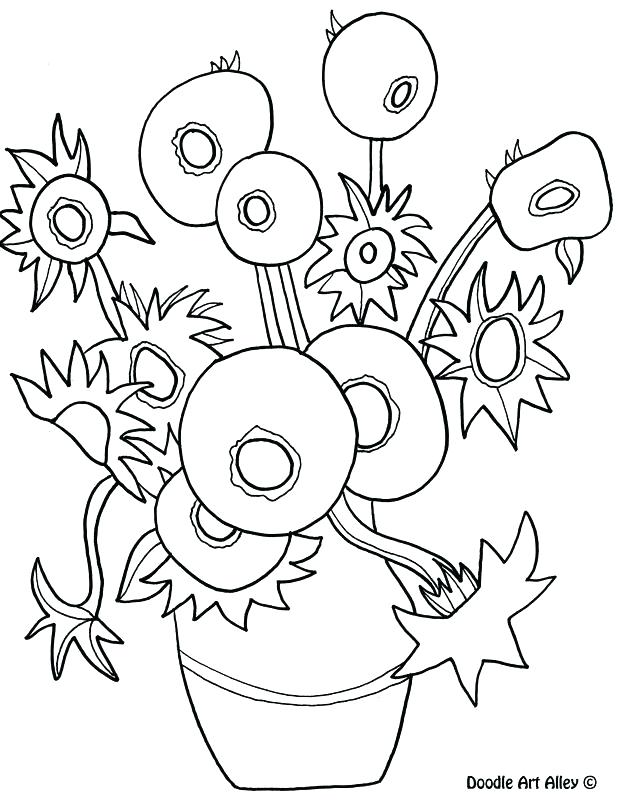 618x800 Van Gogh Coloring Page