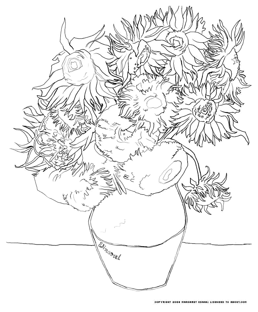 887x1071 Van Gogh Sunflowers