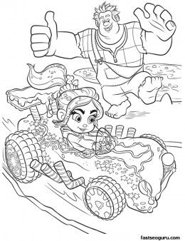 260x338 Printable Wreck It Ralph Cheering For Vanellope Coloring Page