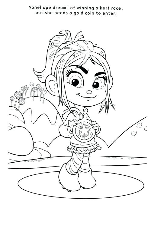 500x743 Vanellope Von Schweetz Coloring Pages Wreck It Coloring Pages