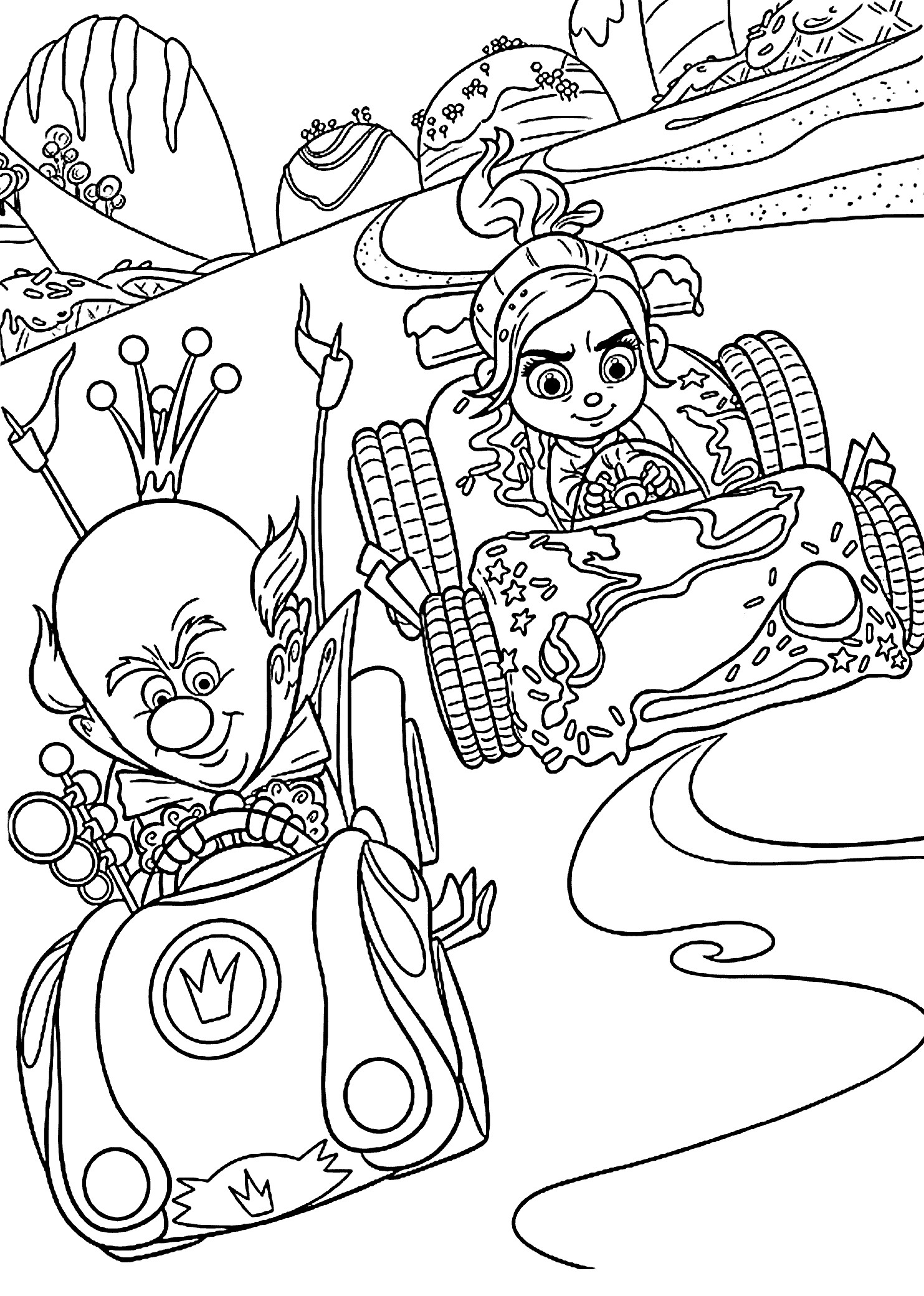 1483x2079 Cool Ralph And Vanellope Coloring Pages For Kids Inspirational