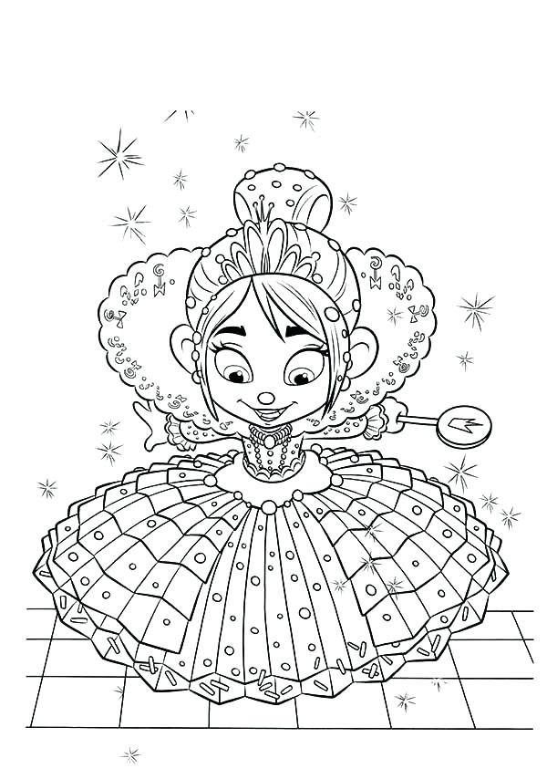 600x854 Wreck It Ralph Vanellope Coloring Pages From Sugar Rush In Wreck