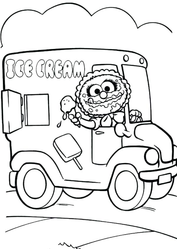 600x844 Ice Cream Man Coloring Page Plus Ice Cream Seller Vans