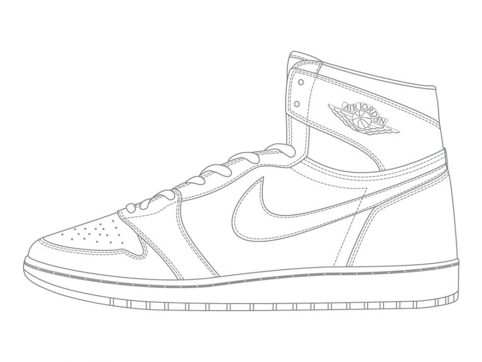 945x709 Perfect Sneaker Coloring Book Illustration
