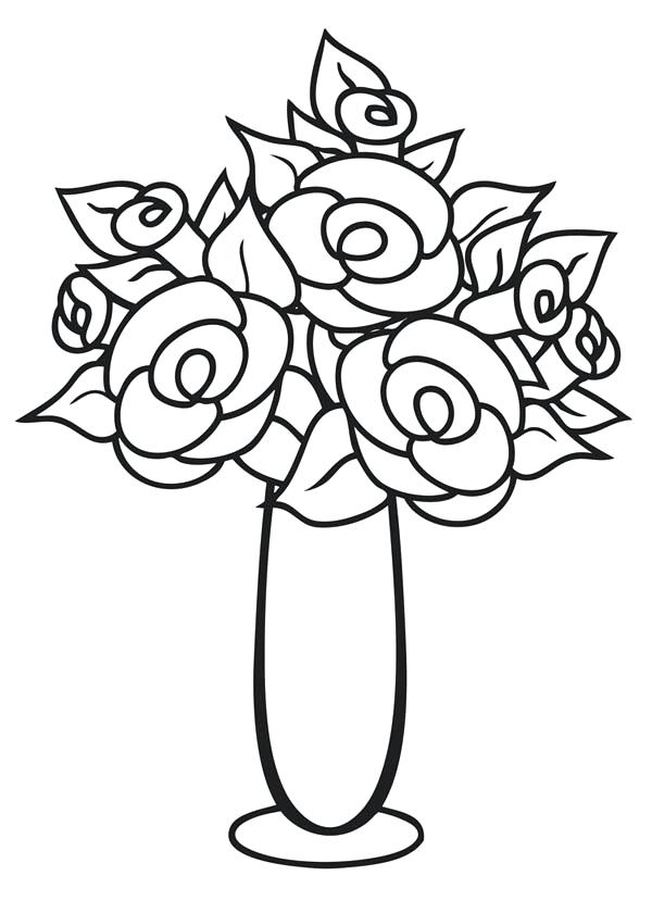 600x840 Flowers Vase Coloring Pages Thin And Tall Flower Page Sky Fuhrer
