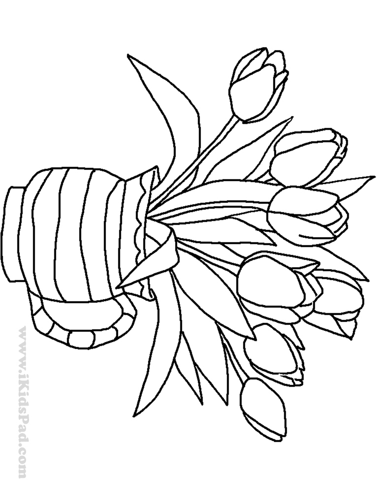 768x1024 33 Unique Flower Vase Coloring Pages Flower Design