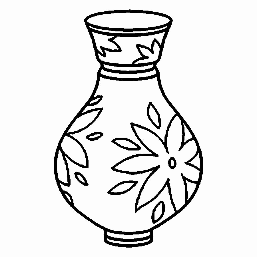 900x900 Coloring Pages Printables Unique Flowers In Vase Coloring Pageh