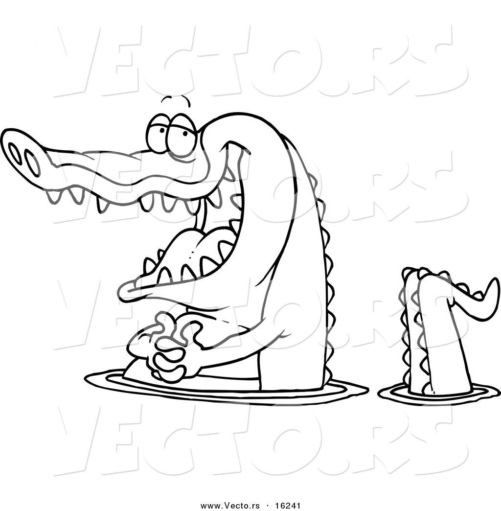 1024x1044 Gator Coloring Pages Vector Of A Cartoon Happy Gator Wading