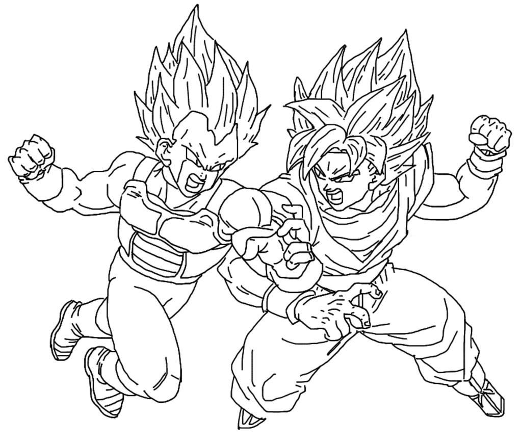 1024x869 Goku And Vegeta Coloring Pages