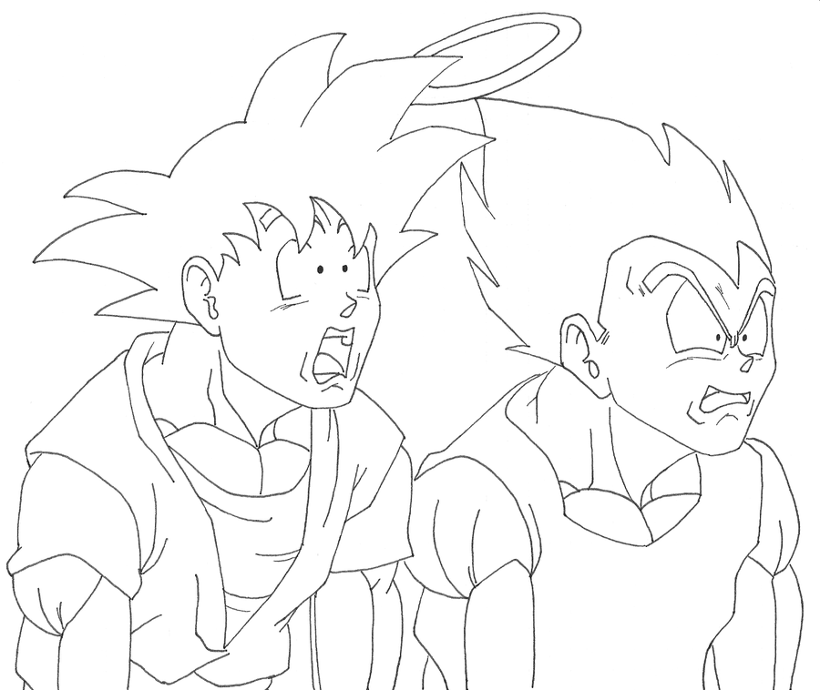 900x758 Goku And Vegeta Inside Buu By Osoroshiiyasai