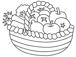 300x226 Drawing Vegetable Basket Colouring Pages, Fruit And Veg Colouring