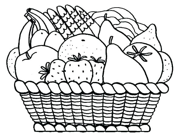 600x443 Coloring Pages Of Fruits Coloring Pages Fruits Basket Coloring