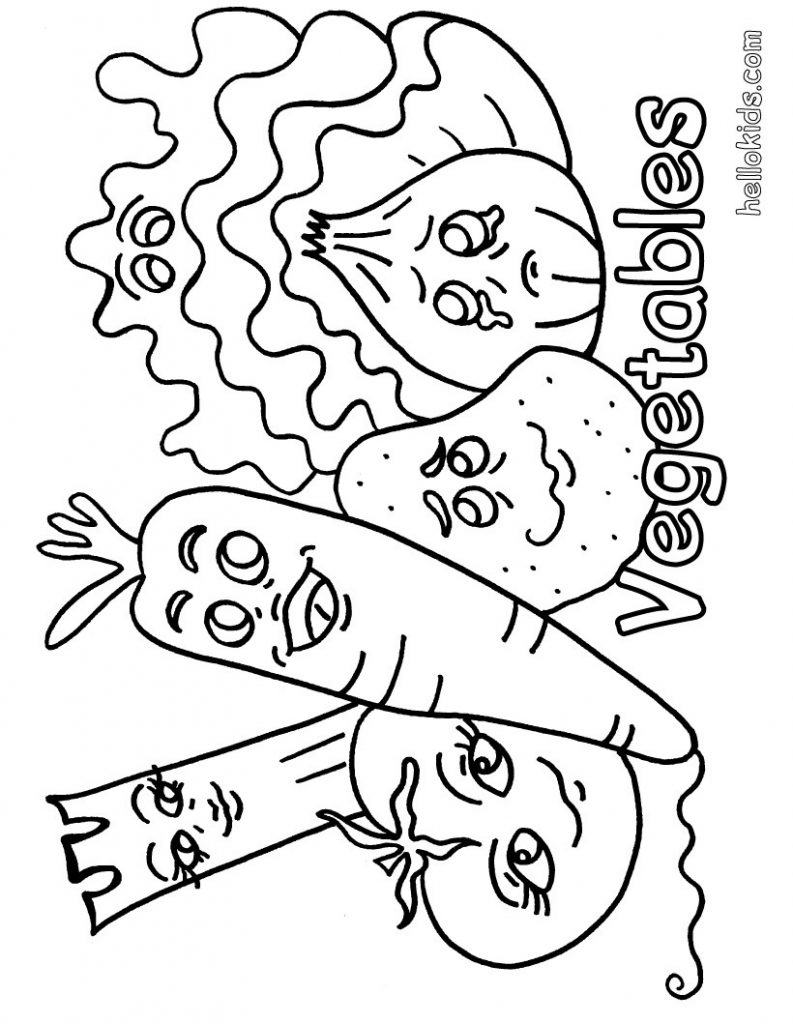 793x1024 Cute Vegetable Coloring Page Healthy Pages Printable Kids Free