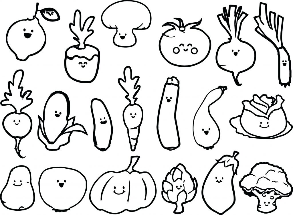 1024x751 Coloring Page ~ Fruits And Vegetables Coloring Pages Cute