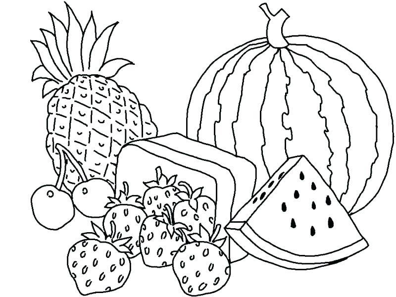 800x600 Coloring Pages Of People Fruits And Vegetables Preschool Kids