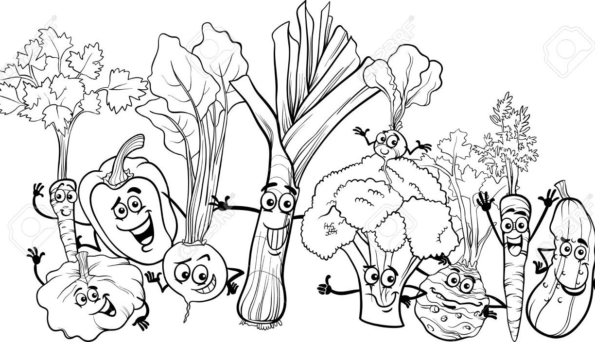 1224x705 Ideas Vegetable Coloring Sheets On Download Healthy Pages