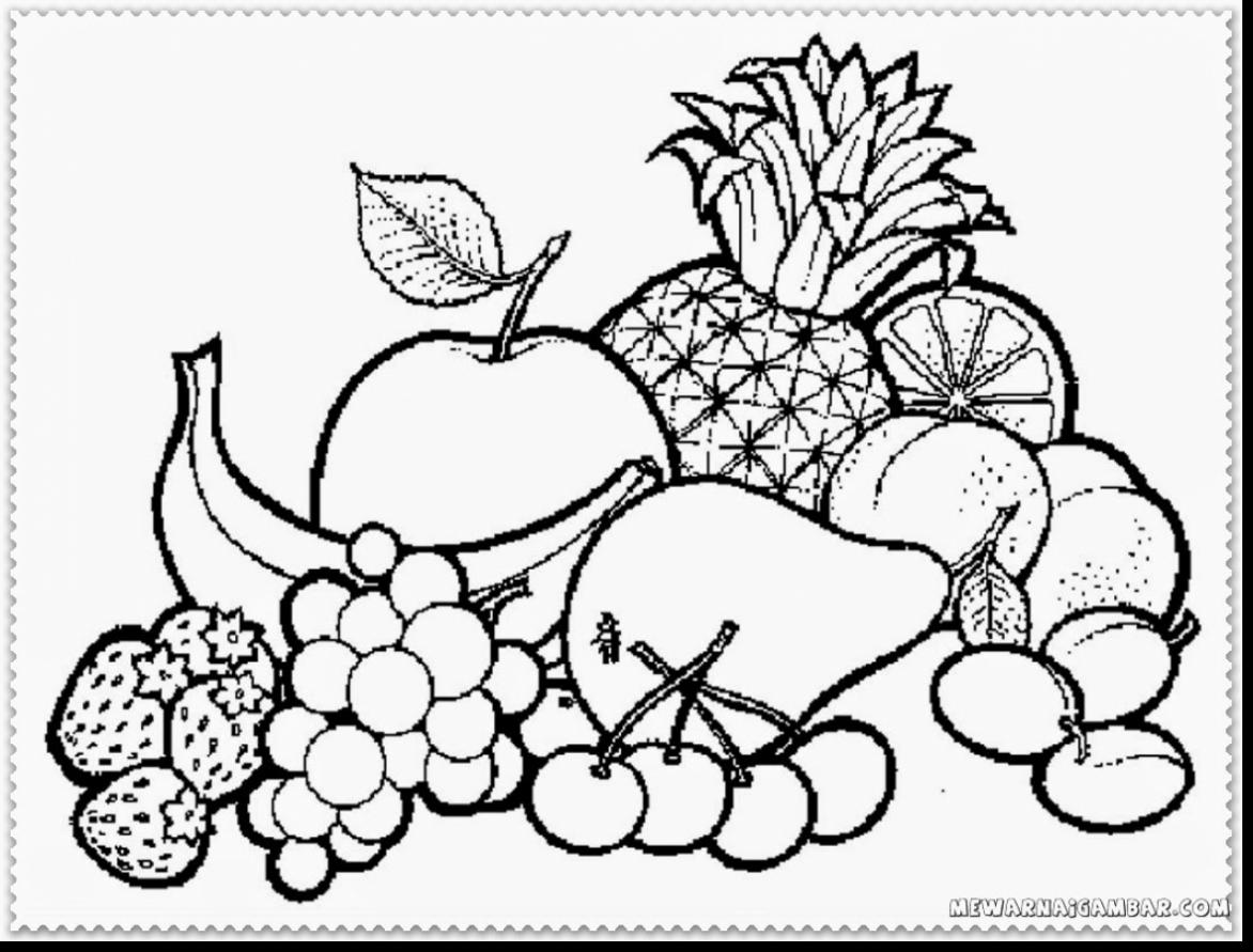1172x891 Fabulous Fruits And Vegetables Coloring Pages With Fruit