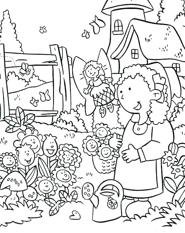 600x754 Vegetable Garden Coloring Pages Garden Coloring Page Garden