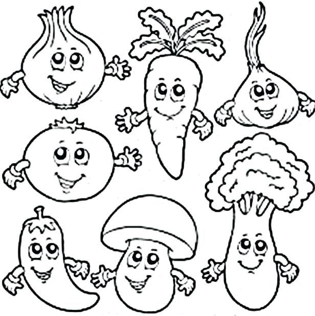 616x618 Preschool Coloring Pages Vegetables Coloring Pictures