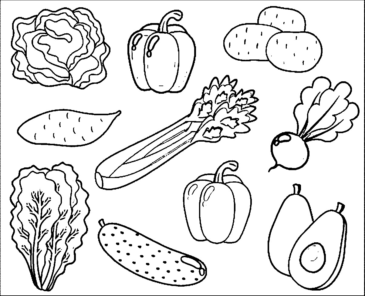 1203x976 Sturdy Vegetables Coloring Pages For Kindergarten Copy Exploit Ve