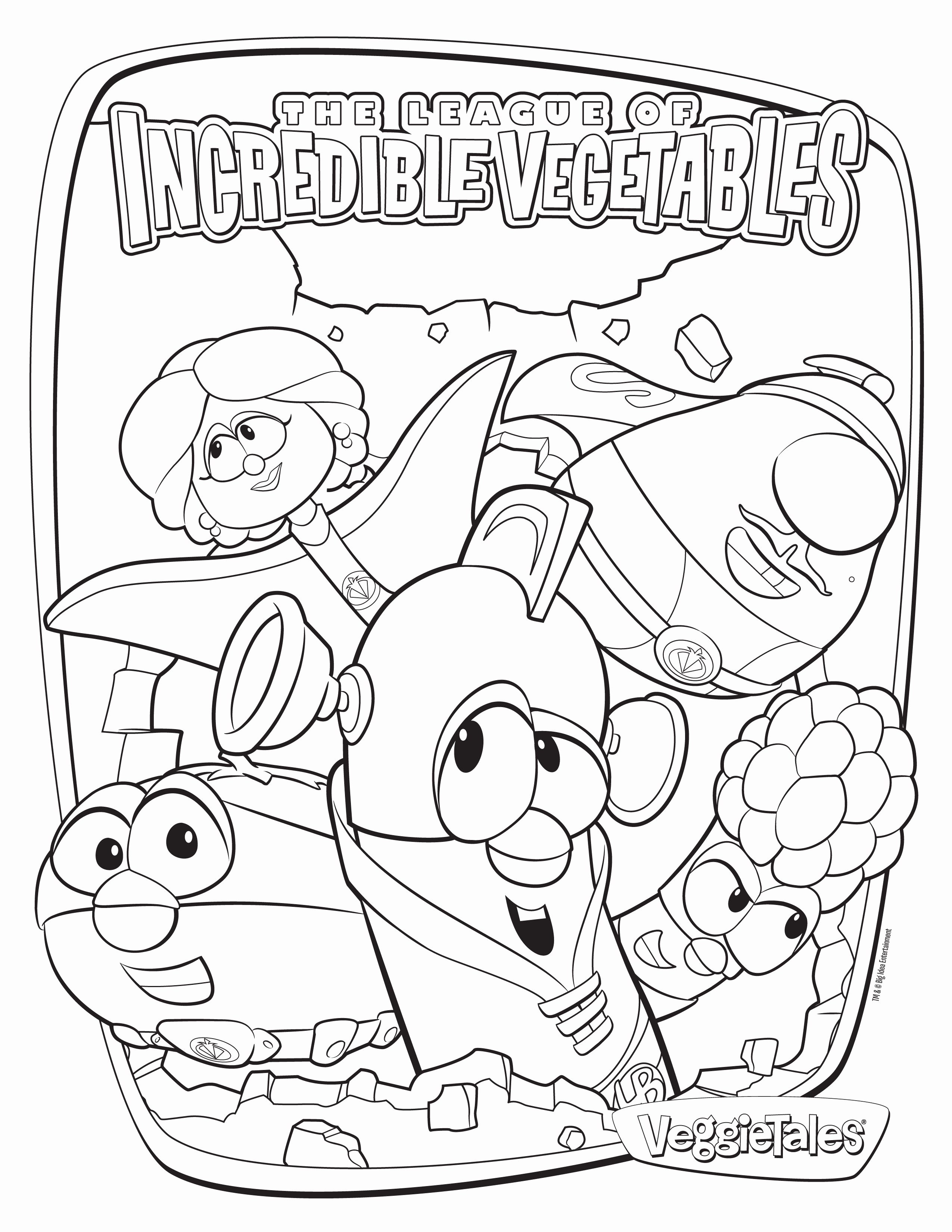 2550x3300 Veggie Tales Coloring Pages And Print For Free Vegetables Coloring
