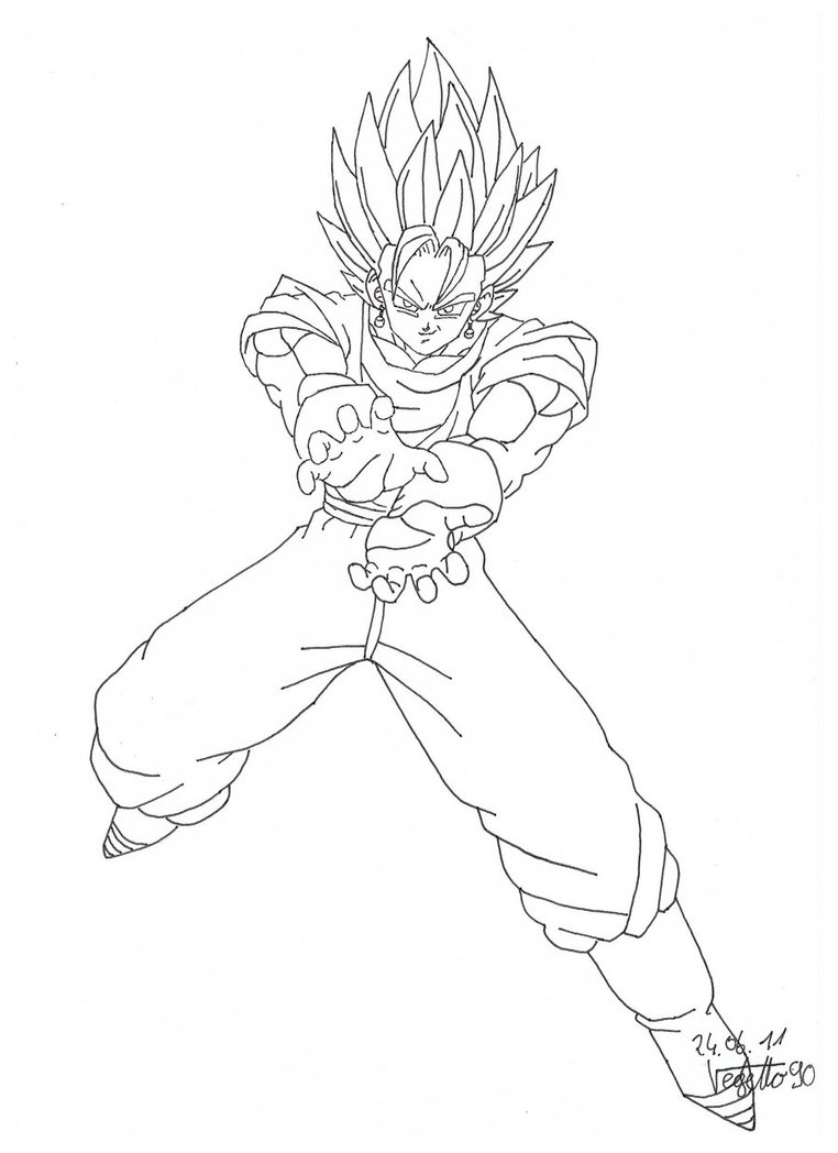 762x1048 Vegito Coloring Pages