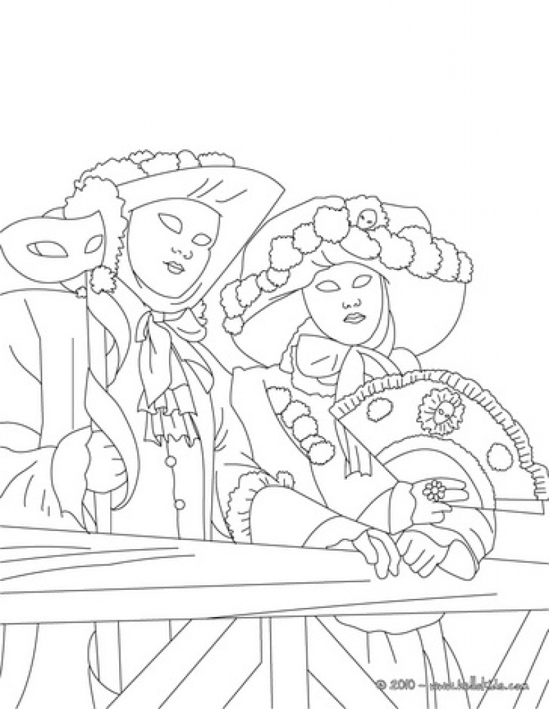 793x1024 Free Printable Image Of Venetian Mask In Venice Carnival Coloring
